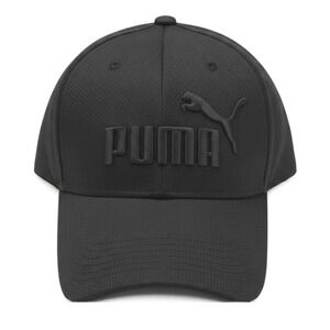 PUMA Stretch Fit Performance Baseball Cap Black Mens L/XL Embroidered Logo